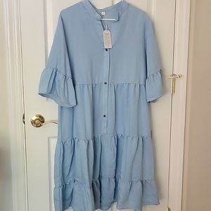 Blue summer empire waist dress